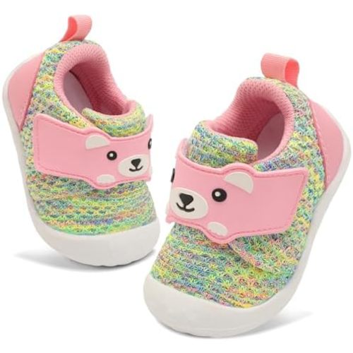 FEETCITY Baby Walking Shoes Wide Baby Shoes Boys Girls Infant Sneakers Crib Shoes Breathable Toddler Barefoot Shoes Slip On Shoes