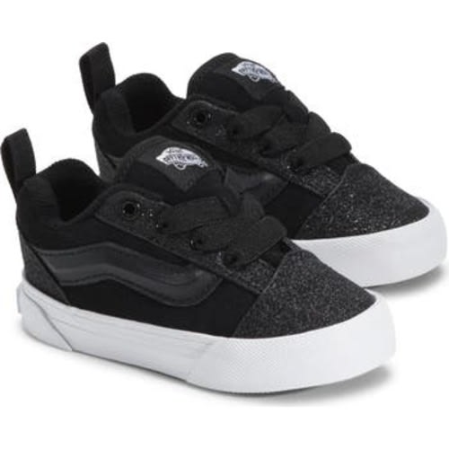 Kids' Knu School Dazzled Black Elastic Lace Sneaker, 4 M