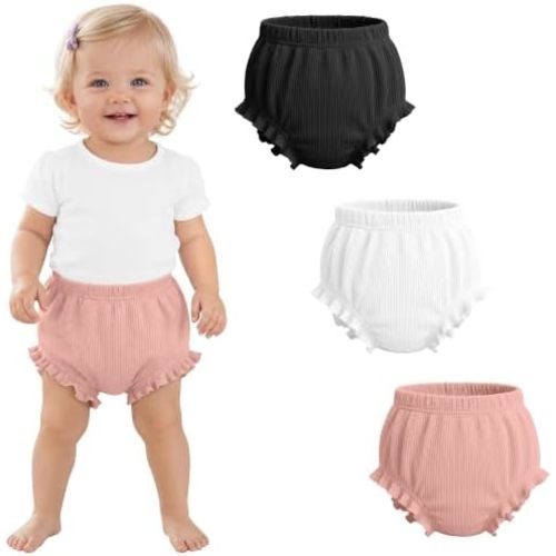3 Pack Baby Ribbed Bloomers 6M-4T