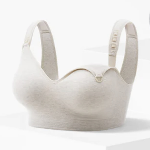 Momcozy Busty Cotton Nursing Bra - Oatmeal
