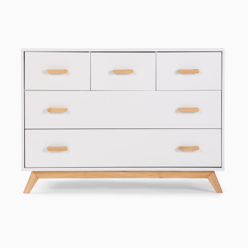 dadada Soho 5-Drawer Dresser - White/Natural