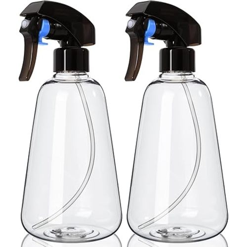 Bealee Spray Bottle 2 Pack, 16oz - Ultra Fine Mist, Plant Mister Hair Misting Empty Spray Bottles Indoor, Leak Proof Water Sprayer for Planting, Hair Care, Essential Oils, Cleaning Solutions (Clear)