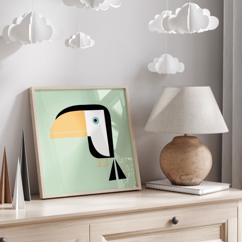 Toucan Nursery Print, Jungle Nursery Decor, Boho Theme, Gender Neutral, Kids Room, Playroom
