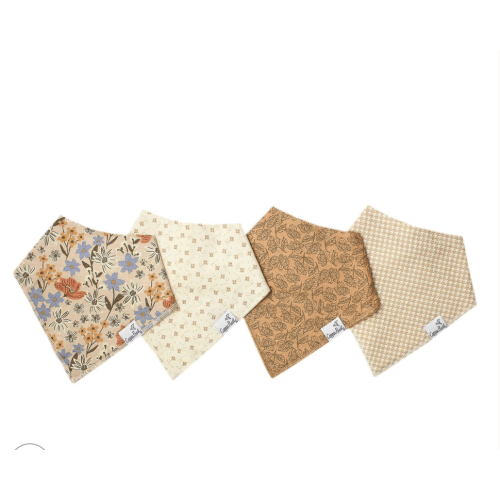 4 Pack Baby Bandana Bibs - Eden