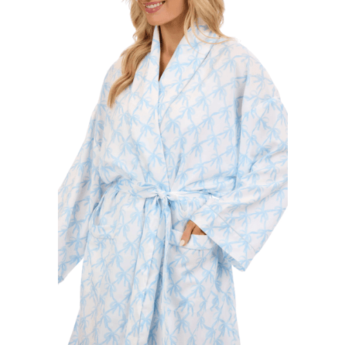 Mudpie Women's Blue Bow Robe