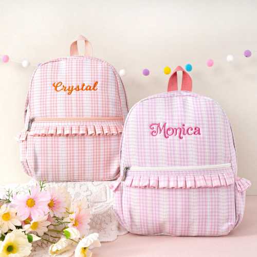 Ruffle Lace Backpack for Little Girls: Personalized Kids Bookbag