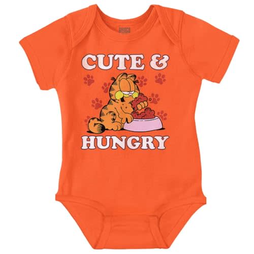 Brisco Brands Garfield Cartoon Cute and Hungry Baby Bodysuit Jumper Girls