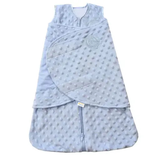 Blue Plushy Dot Velboa Swaddle| HALO
