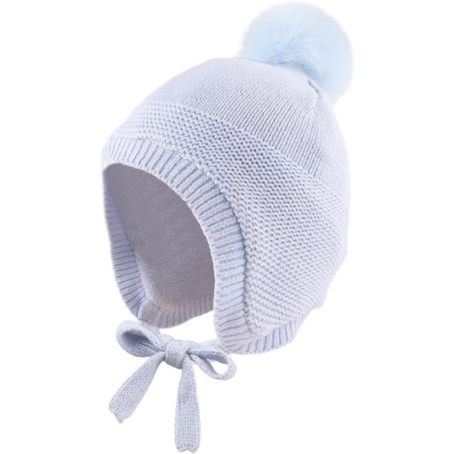 Basic Winter Baby Boys Beanie- Skyblue
