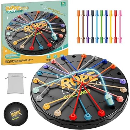 lartoys Rope Untangling Puzzle Game, Educational Strategy Board Game for Kids & Adults, Family Travel Party Games with Multi-Level Challenges, Gifts for All Ages