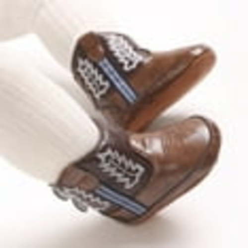 Baby Boys Girls PU Leather Cowboy Boots Newborn Soft Sole Non-Slip Bootie Crib Shoes 0-18M