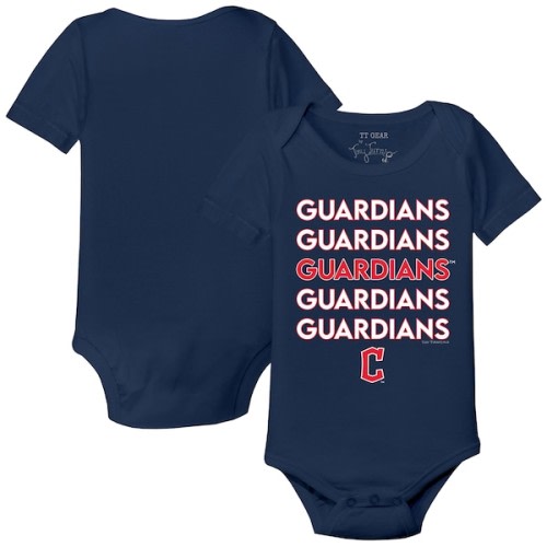 Cleveland Guardians Tiny Turnip Infant Stacked Bodysuit - Navy