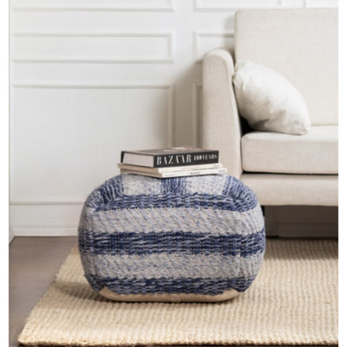 Union Rustic Guinda 20" Wide Square Checkered Pouf Ottoman | Wayfair