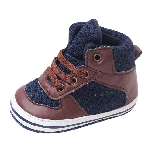 Ulitacool Baby Boys Girls Shoes 6-12 Months Unisex Sneakers Non Slip Summer Rubber Sole First Walkersflat Sole Round Head High Top Lace Up Colorblock Sports Shoes Light Weight Feetwear Brown