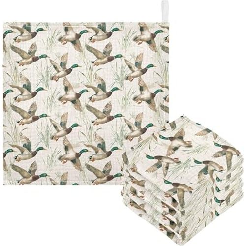 Baby Mallard Ducks Washcloths Burp Cloths, 5 Pack