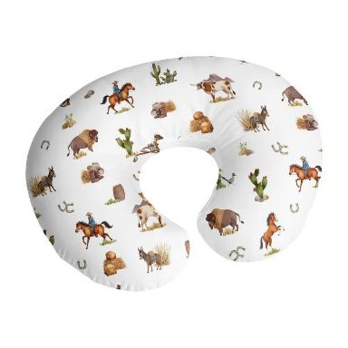 Sweet Jojo Designs Boy Support Nursing Pillow Cover (Pillow Not Included) Country Western Taupe Brown and Cream