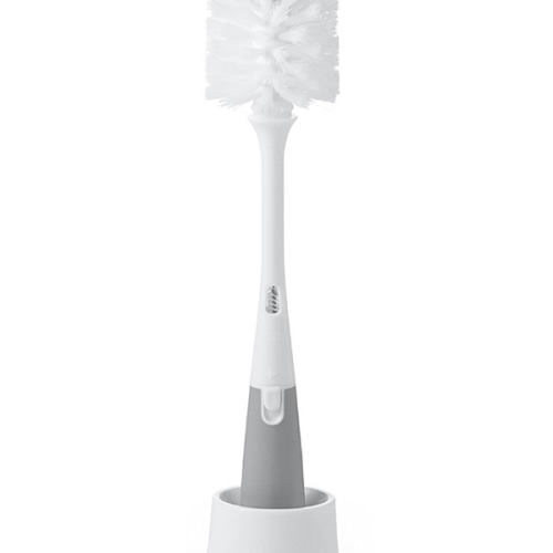 OXO Tot Bottle Brush with Nipple Cleaner and Stand, Gray