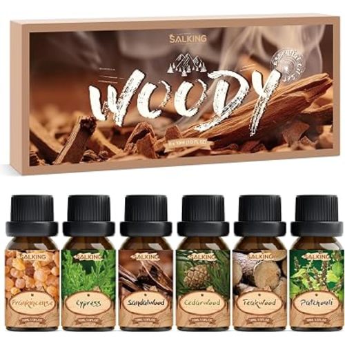 SALKING Woody Essential Oils Gift Set, Natural and Pure Aromatherapy Oil