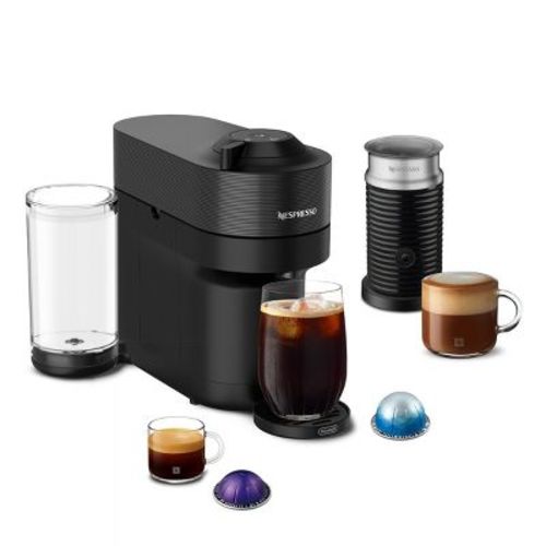 Nespresso Vertuo Pop+ Coffee and Espresso Maker by De'Longhi with Milk Frother Liquorice Black: Milk Frother, Capsule System