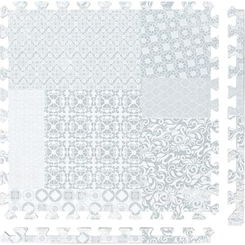 PopsyKosy Premium Baby Floor Play Mat - Thick & Cushioned 0.5 inch Playroom Foam Mat, Non-Toxic Odorless - 6 Tiles - Spacious 6x4 ft. - Stylish & Large, Waterproof for Kids & Toddlers - Totem Gray