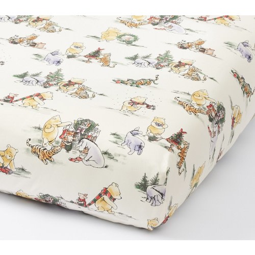Disney's Winnie the Pooh Holiday Organic Cotton Crib Fitted Sheet
