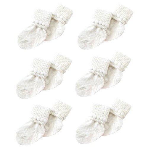 Newborn Baby Boy & Girl Socks by Nurses Choice - Includes 6 Pairs of Cotton Socks