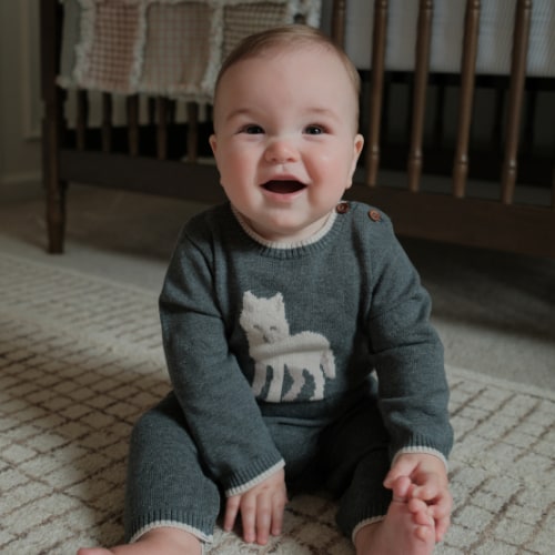 Wolf Knit Baby Jumpsuit – Elegant Baby