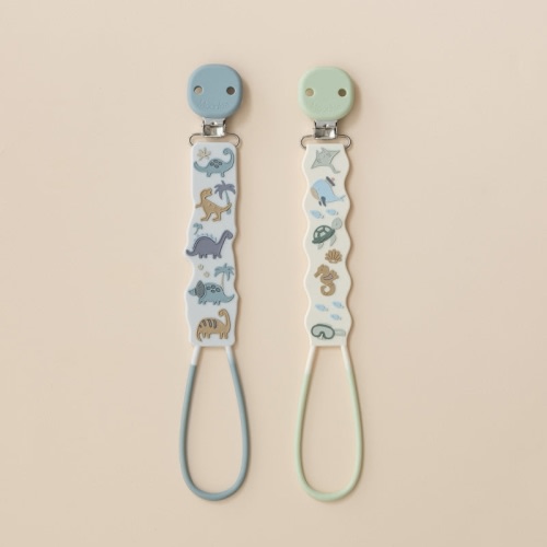 Beadless Silicone Pacifier Clip Set (2-Pack)