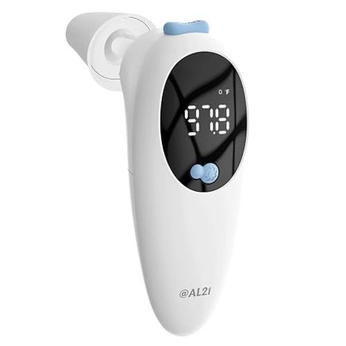 3-in-1 Baby Thermometer, Ear Thermometer for Adults, Kids, and Baby - Digital Forehead, Ear & Object Fever Thermometer with 32 Memory Recalls, 1s Instant Accuracy, High Temp Beep Alert - Blue