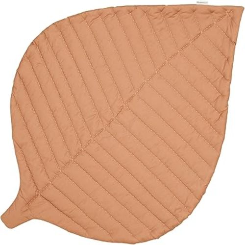 Toddlekind Cotton Leaf Nursery Rug 45.7" x 34.3", Machine Washable Baby Play Mat for Nursery Decor, Crawling Baby Mat for Tummy 0m+ (Camel)