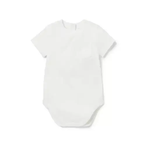 Baby White Baby Chest Pocket Bodysuit by Janie and Jack