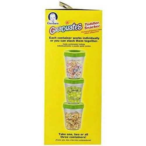 NUK Gerber Graduates Toddler Snacker Container, Stackable for travel, Leak Proof with Ice Pack, 3-Count