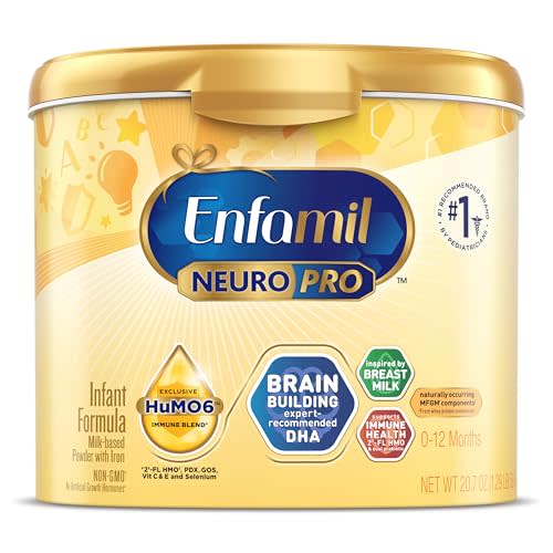 Enfamil NeuroPro Baby Formula, Triple Prebiotic Immune Blend with 2'FL HMO & Expert Recommended Omega-3 DHA, Inspired by Breast Milk, Non-GMO, Reusable Tub, 20.7 Oz (Packaging May Vary)