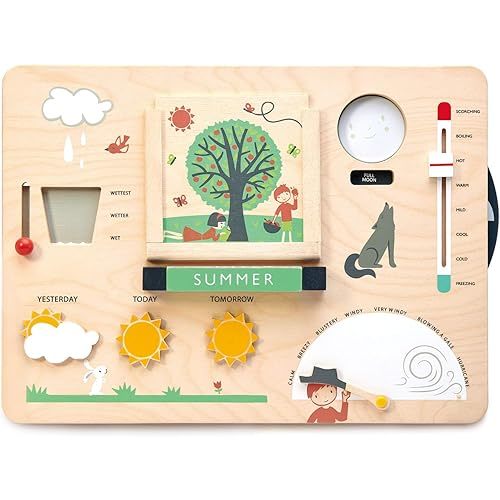 Tender Leaf Toys - Weather Watch - Educational Wooden Weatherboard for Kids - Perfect Climate Teaching Toy Station for Kids to Play and Learn for Age 3+