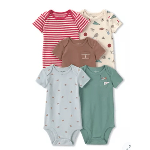 Baby Boys One-Piece Bodysuit - 5 Pack