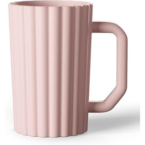 Baby Bath Rinse Cup, Silicone Body Washing Rinser Cup with Easy Grip Handle (Blush)