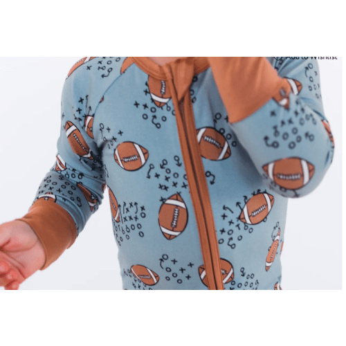 Green Football Zipper Romper – In My Jammers