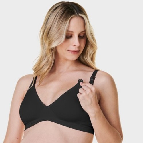 Bravado Designs V-Neck Maternity & Nursing Bra, Black, Medium