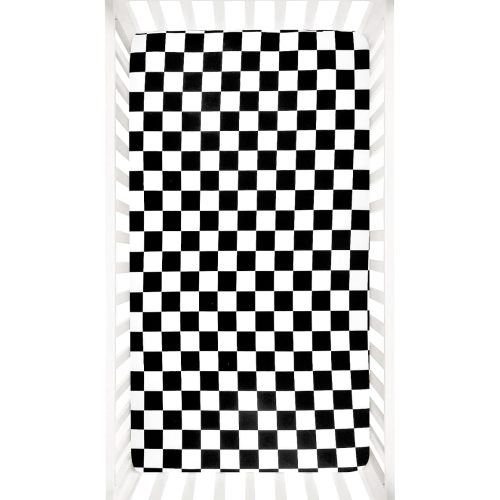 DILIMI Fitted Crib Sheets for Baby Boys and Girls, Ultra-Soft Breathable Baby Crib Sheet Fits Standard Crib and Toddler Mattress, Black Checkered