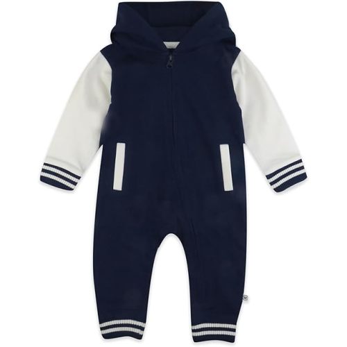 HonestBaby baby-boys Hoodie Coverall Team Varsity 100% Organic Cotton for Baby Boys