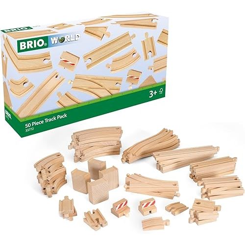 BRIO World Special Track Pack - 50-Piece Set - FSC-Certified Wooden Train Track Pieces - Expand Creativity - Compatible with All BRIO Railway Sets - Kids Ages 3 & Up