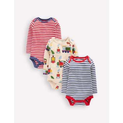 3-pack Ribbed Bodies-Oatmeal Marl Trains