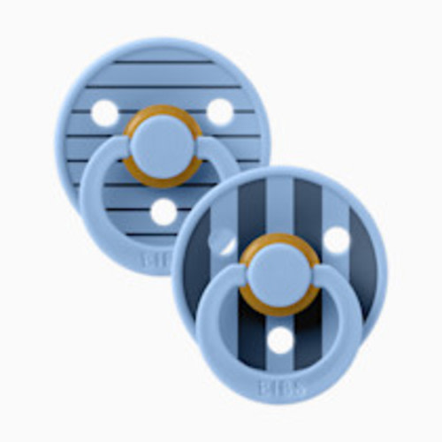 BIBS Studio Pin Colour Natural Rubber Pacificier (2-pack) - Sky Blue, Size 1