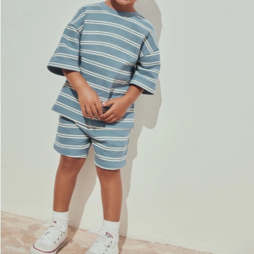 Buy Blue Stripe Short Sleeve All-Over Print T-Shirt and Shorts Set (3mths-7yrs) from Next USA