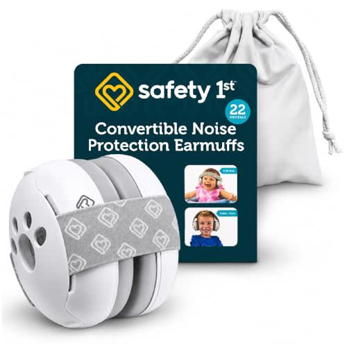 Safety 1st Baby Ear Protection Earmuffs, 2-in-1 Adjustable Noise Reduction | Hearing Protector for Fireworks, Sports Events, Travel & Sensory Sensitive Kids