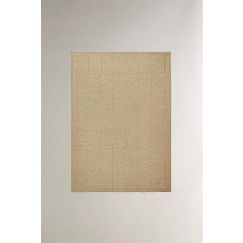 BABY OPENWORK COTTON BLANKET - Green | ZARA United States