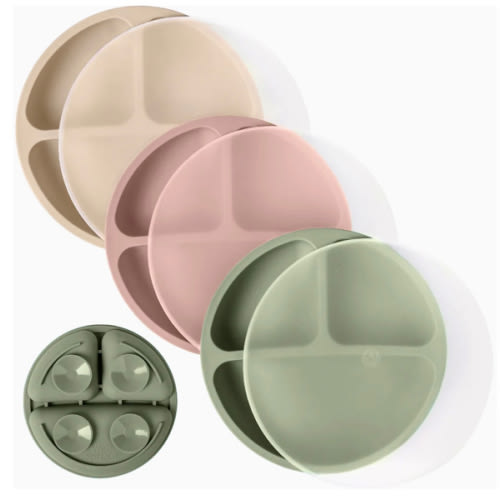 Silicone Suction Plates – Set of 3 (Lid Option Available)