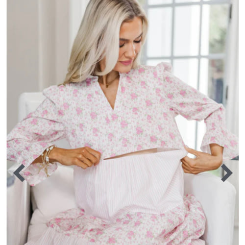 NURSING COLLECTION: What A Surprise Pink Mixed Print Midi Dress