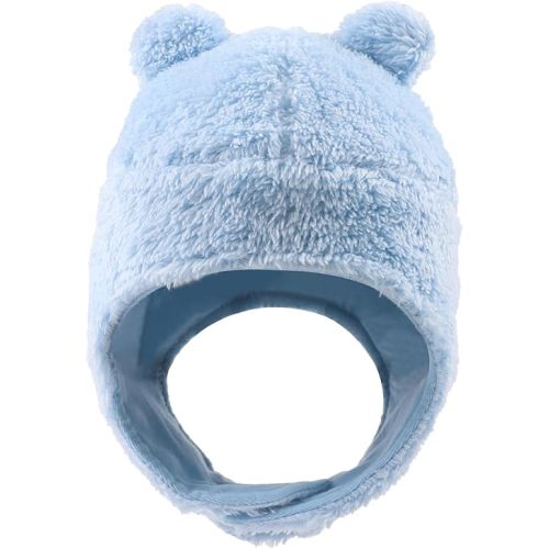 Bear Baby Winter Hat Toddler Earflap Beanie Unisex Infant Snow Cap Warm Fleece Kids Trapper Hats for Girls Boys 0-36M