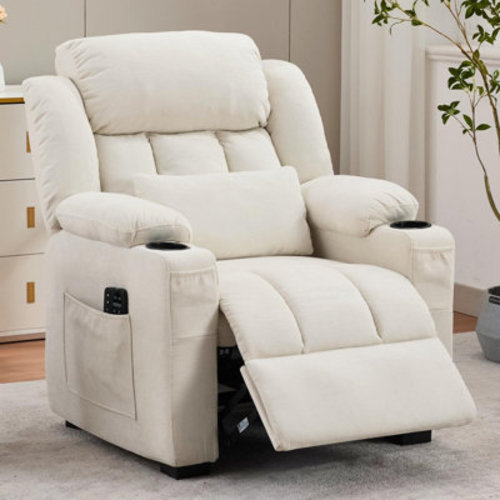 Oversized Power Recliner with Heat, Massage & USB Charging – Spacious 22” Seat, 150° Recline, Easy Assembly | Wayfair